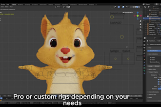 rig 3d character in blender for animation, unreal or unity