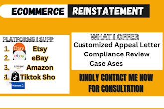 do ebay etsy amazon walmart tiktok shop youtube reinstatement with appeal letter