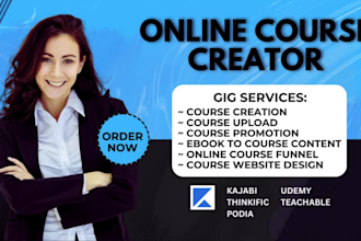 create online course content teachable thinkific, udemy, landing page