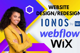 design and redesign ionos webflow or wix website