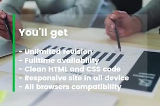create a custom and responsive HTML website template design