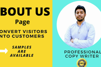 write an unrivaled about us page for your website and blog