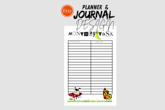 design etsy digital planner etsy journal, stickers for your etsy shop setup