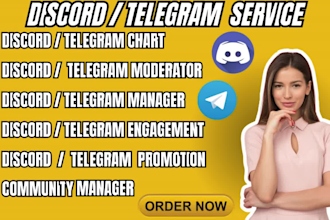 be your  telegram or discord community moderator, manager or admin