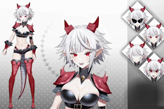 draw custom vtuber model ,vtuber outfit , live2d vtuber rigging for vtube studio