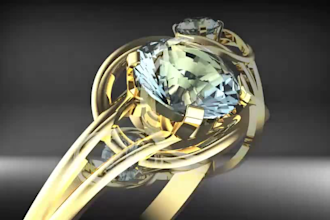 design any type of 3d cad jewelry and render it