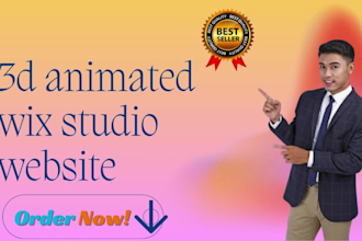 do 3d animated wix studio website with interactive scrolling design