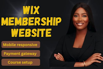 create wix membership site setup, wix online course website design, wix bookings