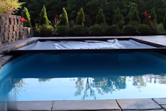 design 3d swimming pool, deck area, water fall, patio design, pond and rendering