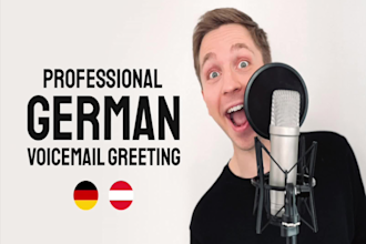 record a german phone voicemail greeting, IVR, telefonansage