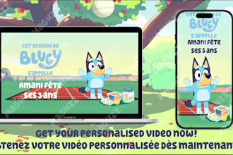 make the perfect custom bluey style gift for kids, birthdays and families