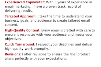 copywrite your marketing email, sales email and newsletter