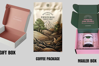 do professional product packaging design, mailer box custom box packaging design