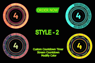 create clock countdown timer animation video and stream video