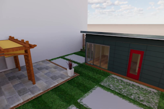 design your backyard, patio, terrace 3d realistic landscape