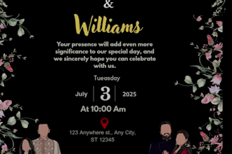 design a wedding  card, birthday party card, guraduation card