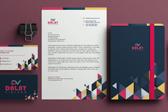 design stunning business cards, letterhead, envelop and stationery