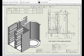 create 2d and 3d technical drawing for manufacturing