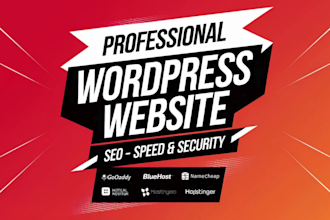 create professional wordpress  bluehost, namecheap, hostinger, and godaddy
