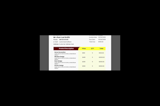 do custom invoice design or order form and checklist