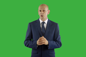 create a green screen male english actor spokesperson video