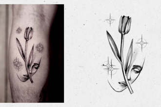 create custom fine line and blackwork tattoo art