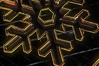 create metallic gold silver 3d logo intro animation video