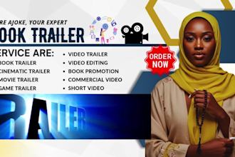 create, edit your book trailer, cinematic trailer, book video, book promotion