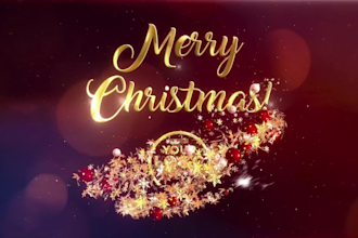 create elegant merry christmas 2022 promo video with logo