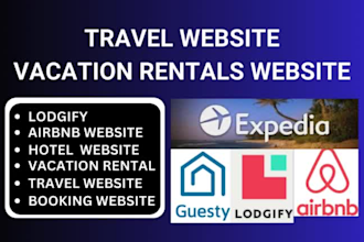build property website, vacation rental website, hotel booking website, airbnb