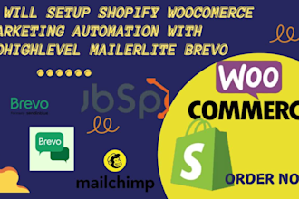setup shopify woocomerce marketing automation with gohighlevel mailerlite brevo