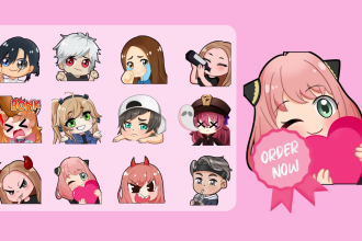 custom cutest emotes or sub badges for streamer