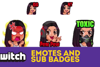 make custom kick emotes, sub badges for twitch, kick