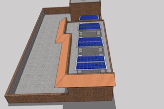 design solar pv system plan on auto cad and sketchup