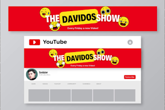 design an outstanding youtube, twitch, discord or x banner and logo