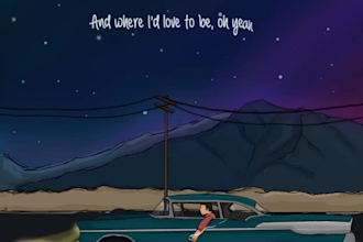 make custom 2d animated lyric video in HD, 2d music video cartoon music vide0