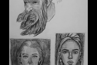 do hand drawn realistic charcoal or pencil sketches for you