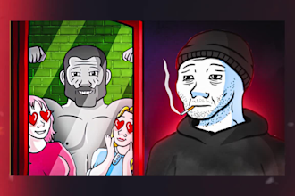 create wojak thumbnail for self improvement videos