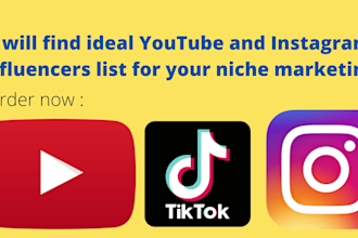 find ideal youtube and instagram influencers list for your niche marketing