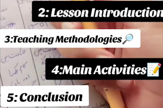 write creative english lesson plans for grade 1 to 5