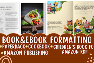 cookbook format children book for amazon KDP children book formatting booklet