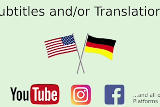 add and or translate your subtitles from english or german