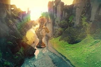 3d animation tracking 3d environment, scene 3d character
