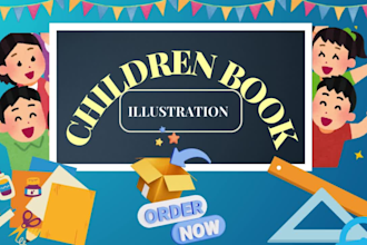do african american children story book illustration, children book cover