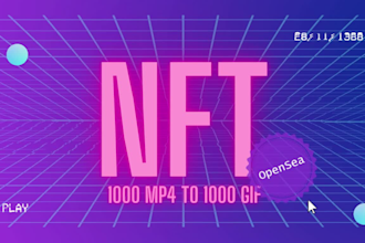 convert 1000 mp4 files to high quality gifs for opensea nfts