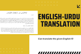 provide quick and accurate urdu to english document translation service