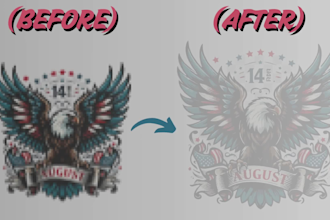convert low resolution image, logo, sketch to high resolution vector in 2 hours