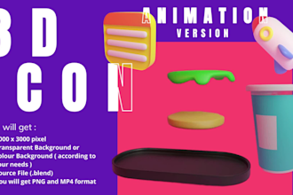create 3d icon using blender for your website, apps or other