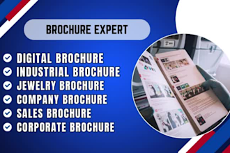 design digital, industrial, jewelry, company, sales, trifold, event brochure