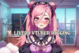 draw and rig live2d vtuber model 2d vtuber model anime vtuber rigging commission